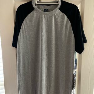 Myles Athletic Shirt. Gray and black. Size XL